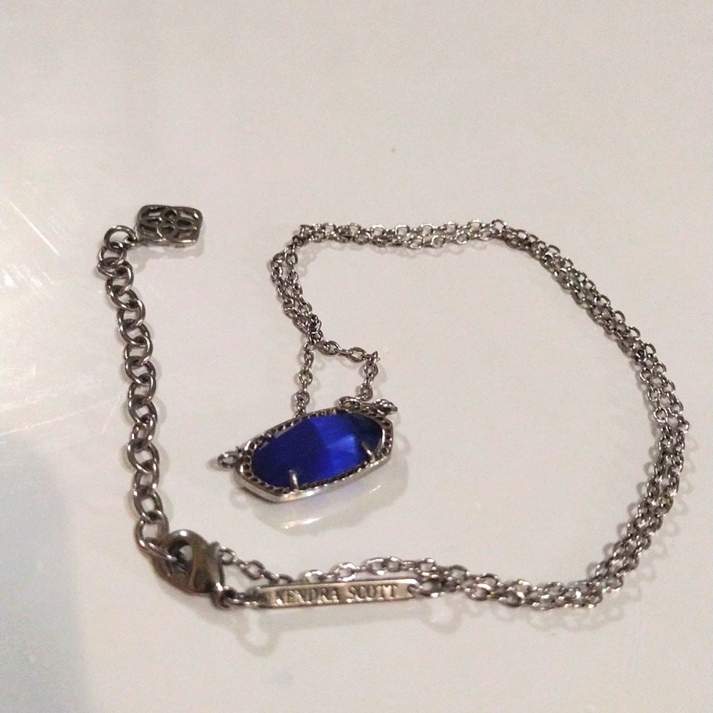 Kendra Scott cobalt blue cats eye Elise necklace